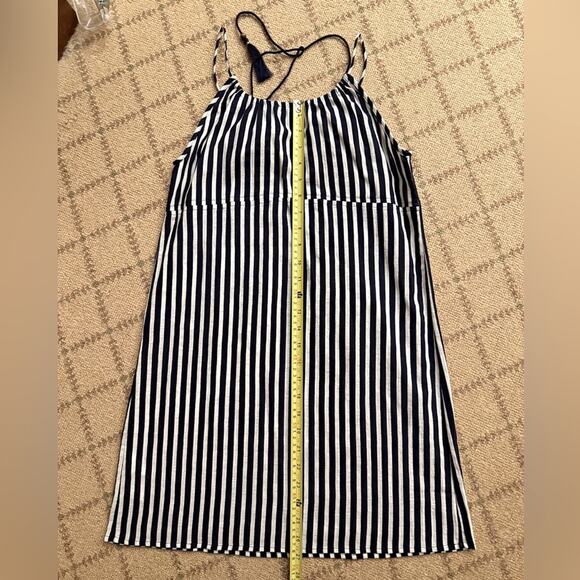 J. Crew black and white striped tank boho sundress with tassel tie cords XS NWOT - Picture 8 of 11